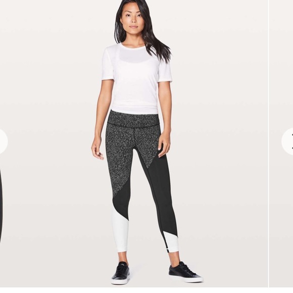 lululemon athletica Pants - Lululemon Wunder Under Hi-Rise 7/8 Tight 
Blk/wht